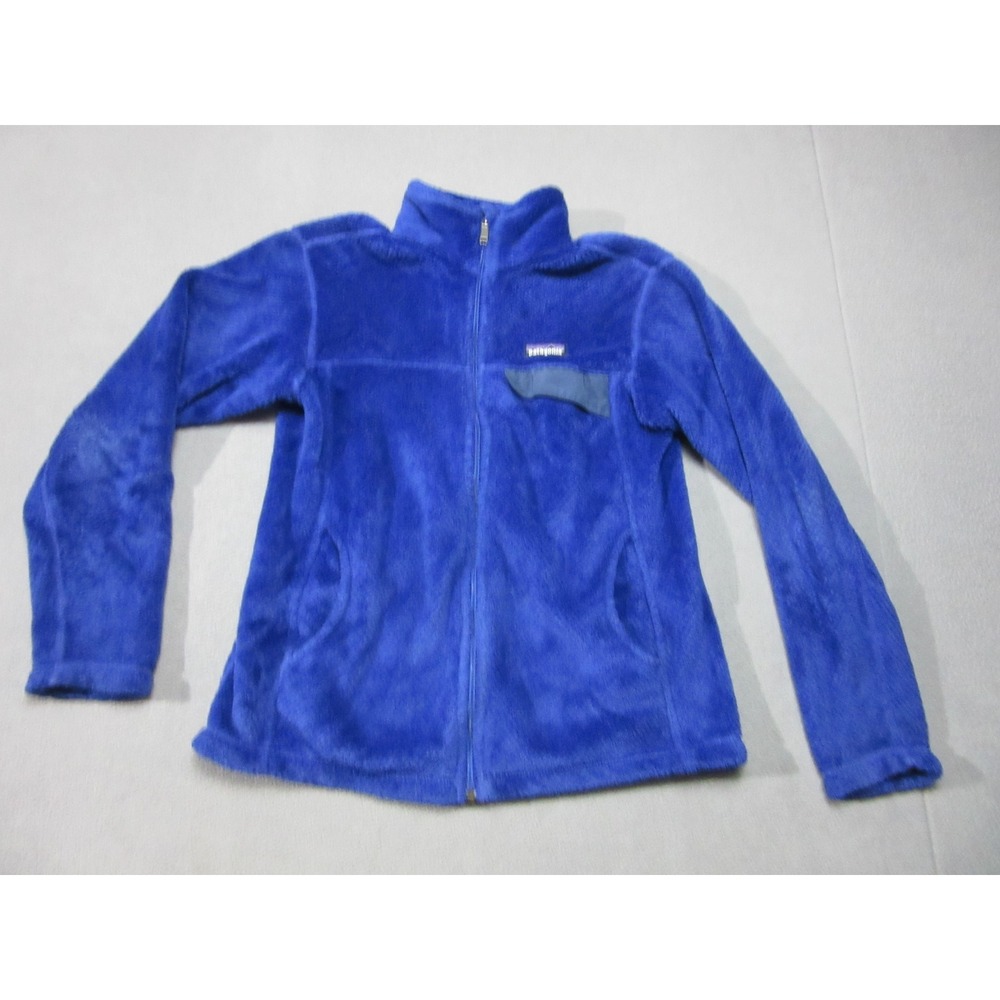 Patagonia Fleece Jacket Womens Medium Blue Los Gatos Full Zip High Pile Outdoor